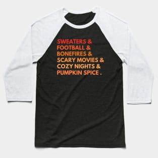 Sweaters Football Bonefires Pumpkin Spice Retro Vintage Funny Fall Season Baseball T-Shirt